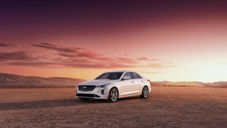 2024 Cadillac CT4 in white.